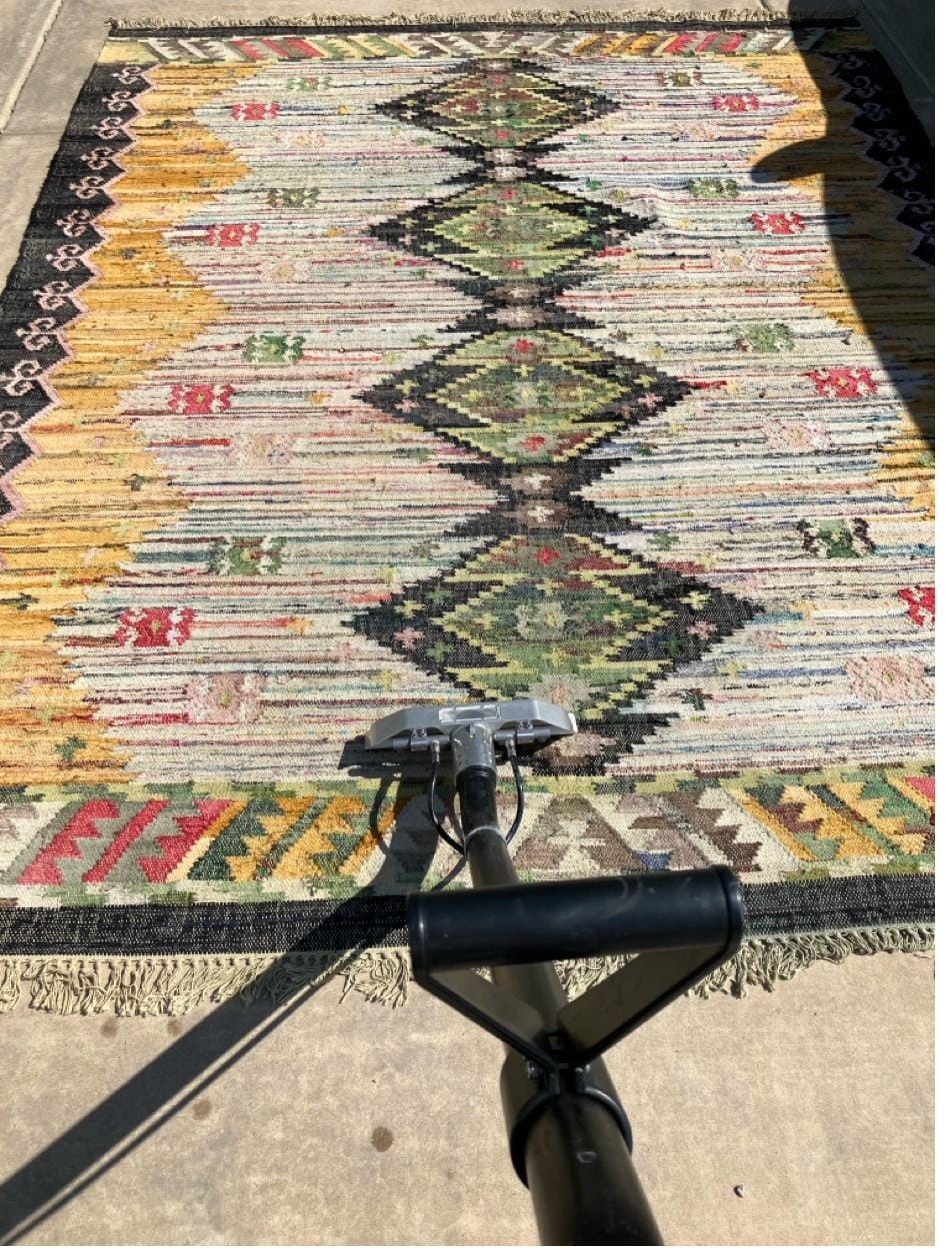 Area rug before and after cleaning