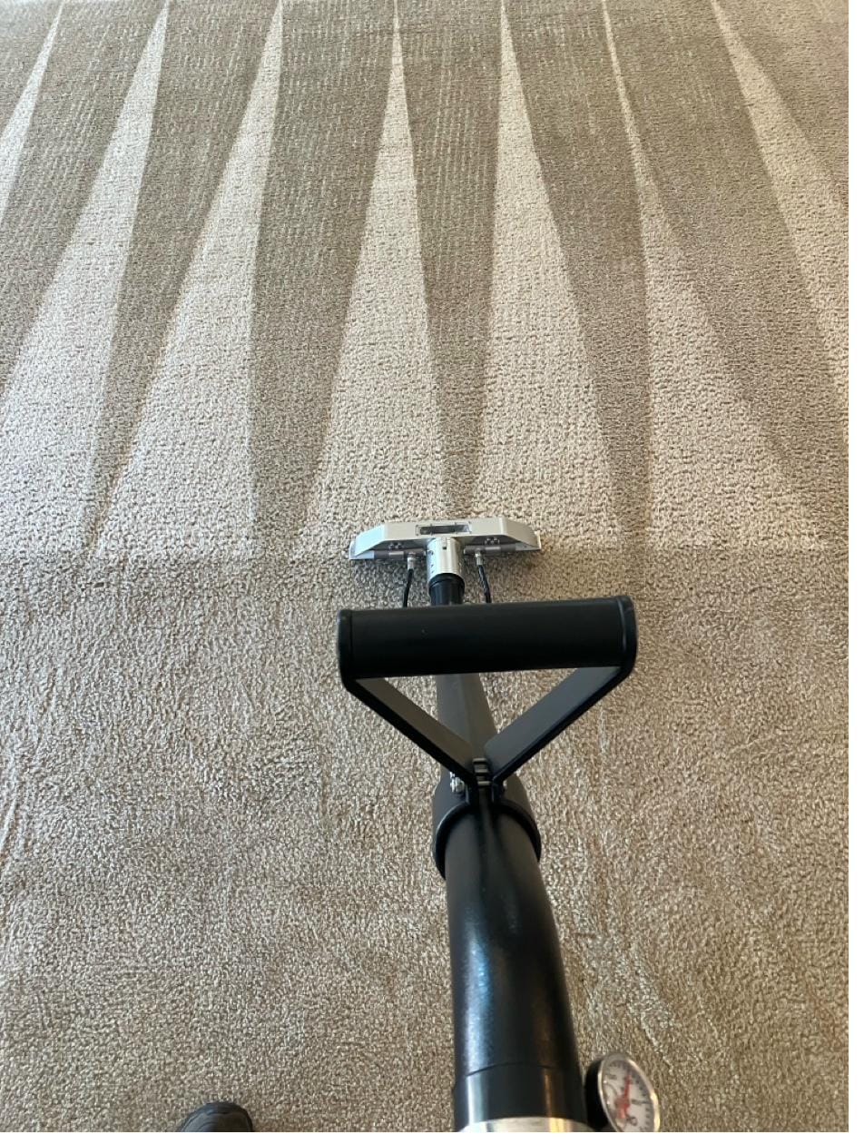 Carpet cleaning with a truck-mounted wand
